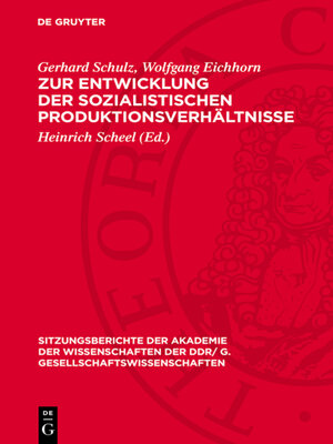 cover image of Zur Entwicklung der sozialistischen Produktionsverhältnisse